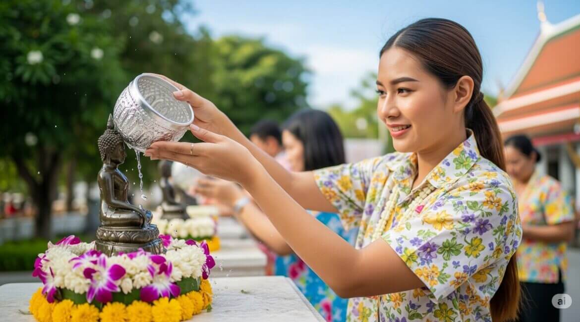 เย็นธรรมวันสงกรานต์ 1 สงกรานต์ สรงน้ำพระ