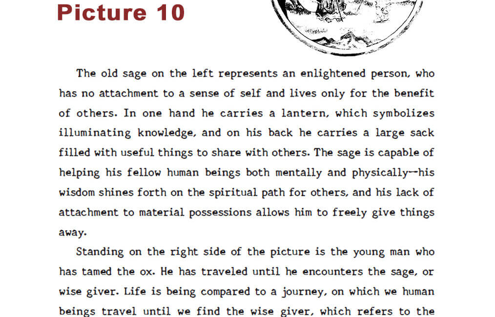 The Zen Ox Herding Pictures #10 1 The Zen Ox Herding 10