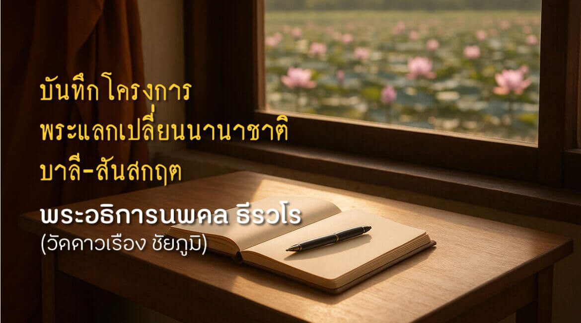 บันทึกโครงการพระแลกเปลี่ยนนานาชาติ บาลี-สันสกฤต รุ่น 3 - พระอธิการนพดล ธีรวโร (วัดดาวเรือง ชัยภูมิ) 8 สมุดบันทึก 1