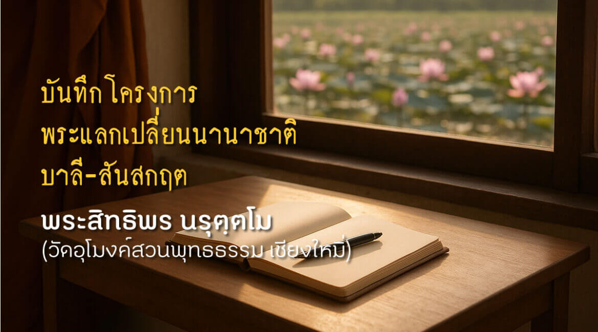 บันทึกโครงการพระแลกเปลี่ยนนานาชาติ บาลี-สันสกฤต รุ่น 3 - พระสิทธิพร นรุตฺตโม (วัดอุโมงค์สวนพุทธธรรม เชียงใหม่) 7 สมุดบันทึก 2