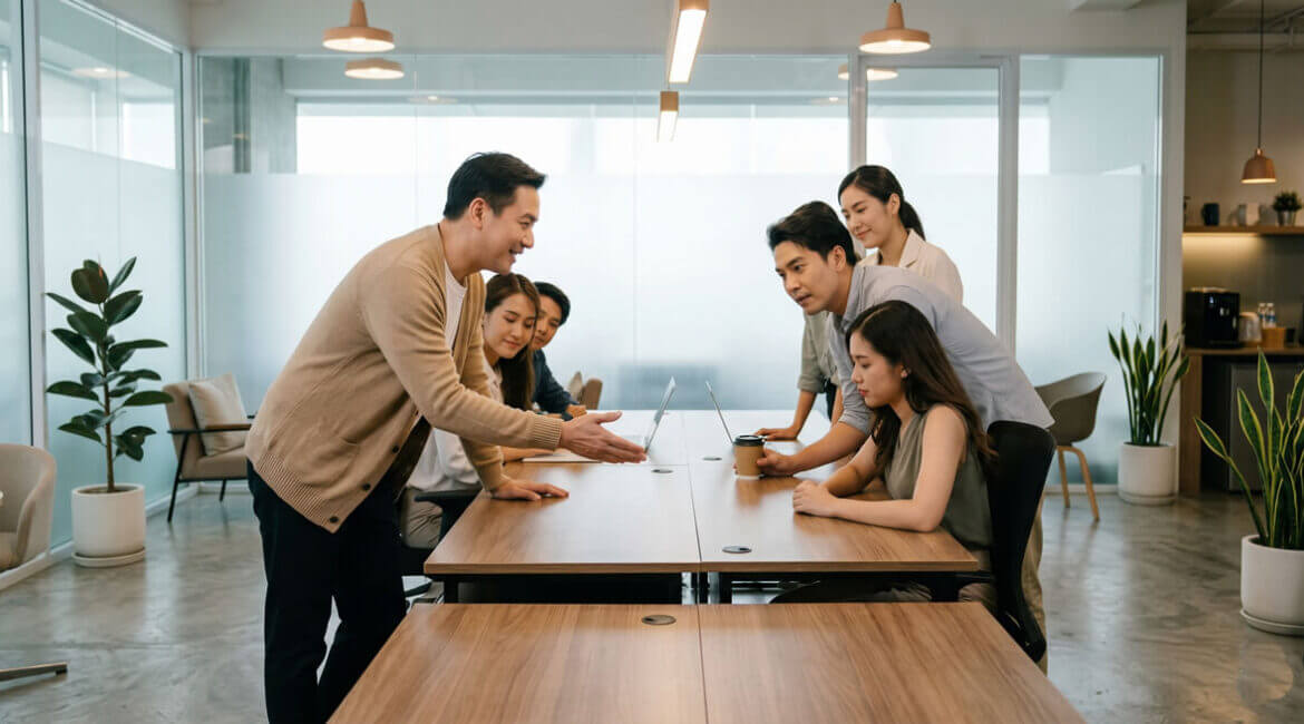 เลิกหาคนผิด แล้วมาหาความถูก: ถอดรหัสการบริหารองค์กรแบบพุทธทาส ที่สร้างทั้งความสุขและการเติบโต 9 Gemini Generated Image yzzxu1yzzxu1yzzx