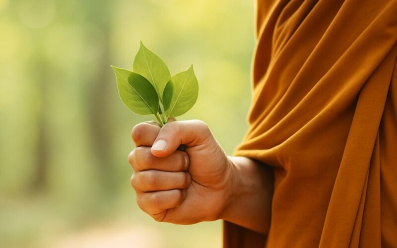 หัวใจพุทธศาสนา, ใบไม้กำมือเดียว