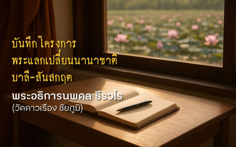 บันทึกโครงการพระแลกเปลี่ยนนานาชาติ บาลี-สันสกฤต รุ่น 3 – พระอธิการนพดล ธีรวโร (วัดดาวเรือง ชัยภูมิ)